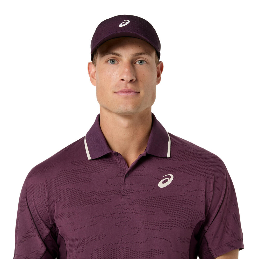 Polos Tenis Match Jacquard Polo SS Top Hombre Dark Aubergine