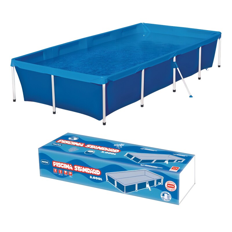 Piscina rectangular con marco de 3000 litros estructurada por Mor Color Blue Piscina Rectangular Con Marco De 3000 Litros Estructurada Por Mor Color Blue
