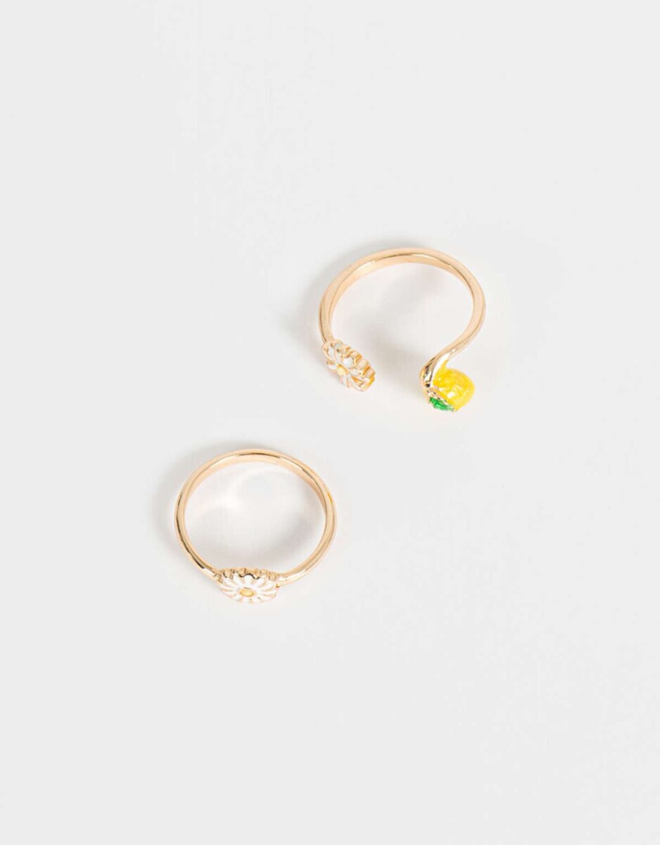 Sets De Anillos Margarita - Dorado 