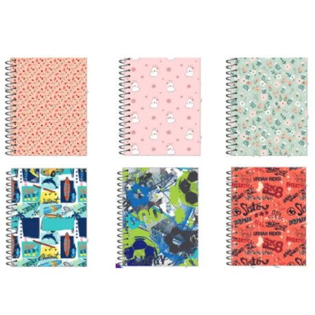CUADERNO TABARE 96 HOJAS CON ESPIRAL TAPA DURA - PACK 8 UNID 001