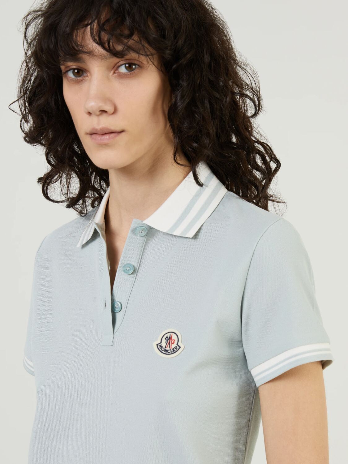 Moncler -Remera polo de algodón manga corta 0