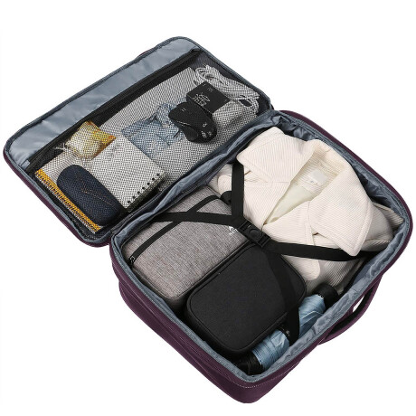 Mochila Viaje Valija Carry On Extens Liviana Calidad Violeta