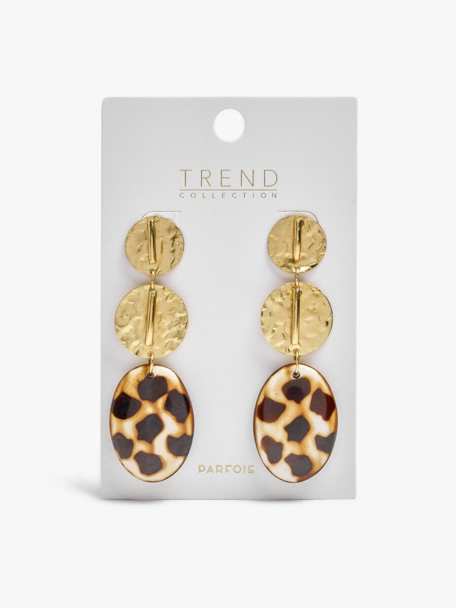 Pendientes Maxi Con Forma Ovalada Largos dorado