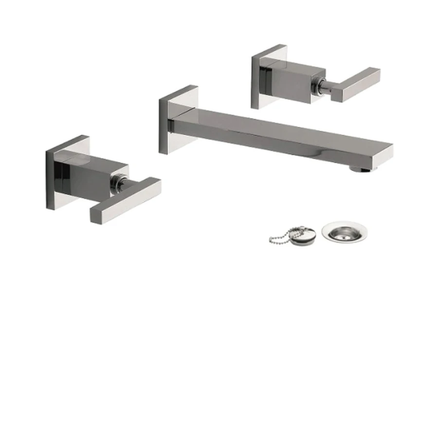Grifería de Lavatorio de Pared Bimando Cromado Linea Dominic Grifería de Lavatorio de Pared Bimando Cromado Linea Dominic