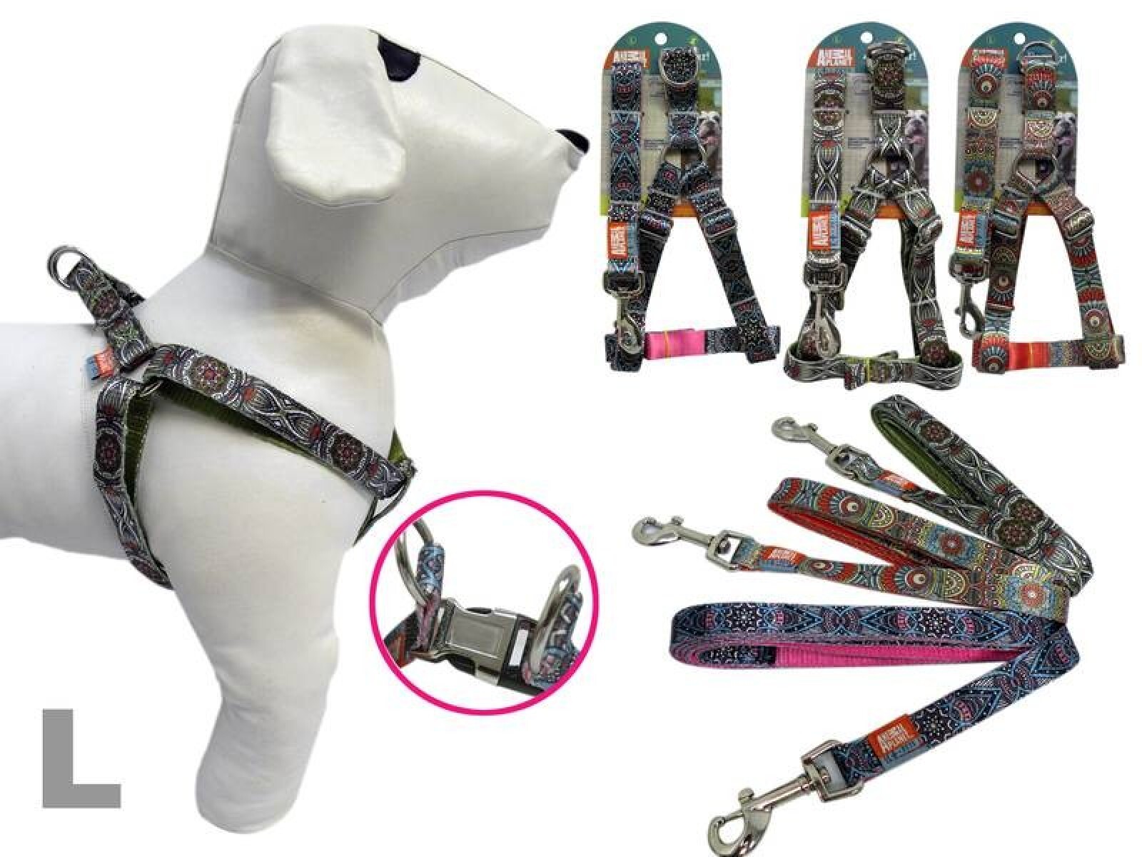 ARNÉS + CORREA DISEÑOS VARIOS L 