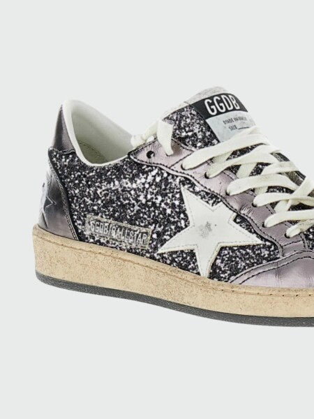 GOLDEN GOOSE - Zapatillas Ballstar Glitter Upper and Tongue Laminated Toe Alta Automática