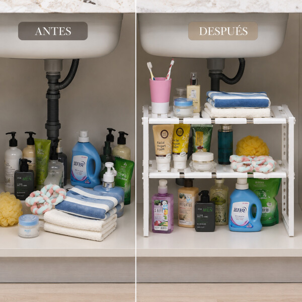 Organizador Estante Bajo Mesada Cocina 2 Niveles Calidad Organizador Estante Bajo Mesada Cocina 2 Niveles Calidad