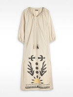 Vestido Midi Bordado 100% Algodón crudo