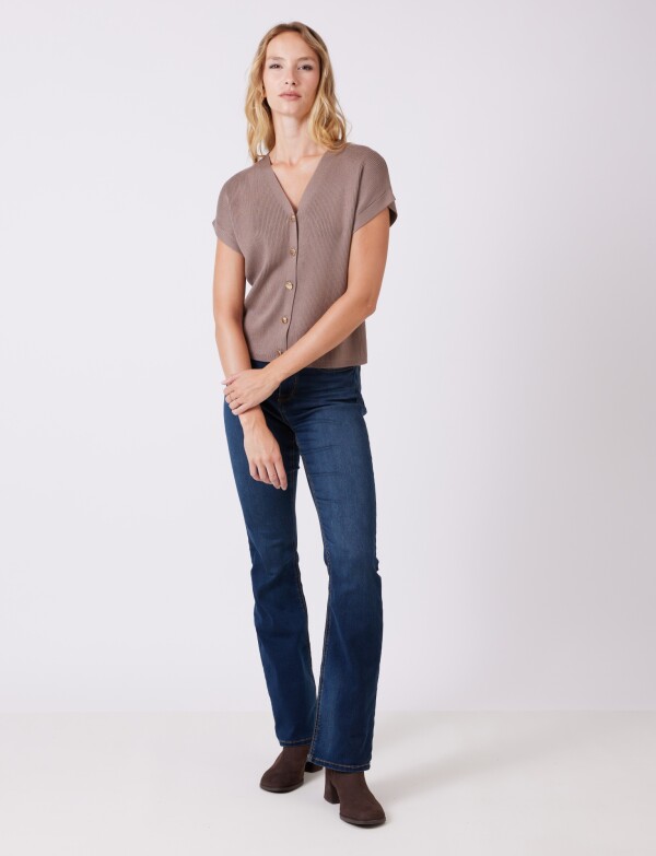 Cardigan Escote En V TOSTADO