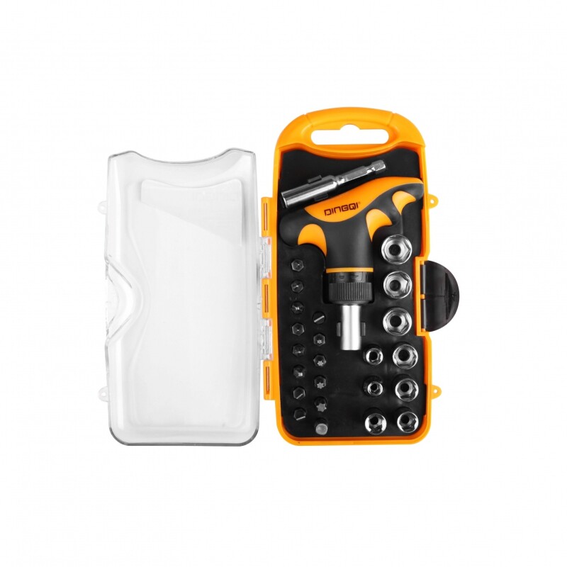 DINGQI JUEGO 25 PCS DESTORNILLADOR CRICKET MANGO T+ADAPTADOR+13 PUNTAS+9 DADOS Dingqi Juego 25 Pcs Destornillador Cricket Mango T+adaptador+13 Puntas+9 Dados