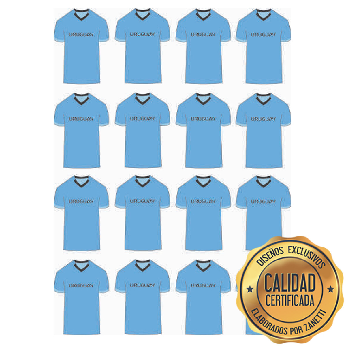 Lámina Uruguay - Camisetas Celestes x16 