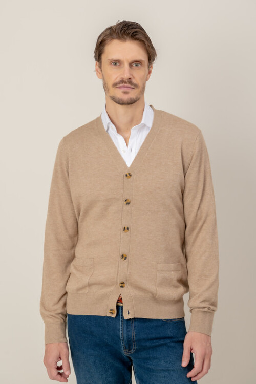 Cardigan merino Beige
