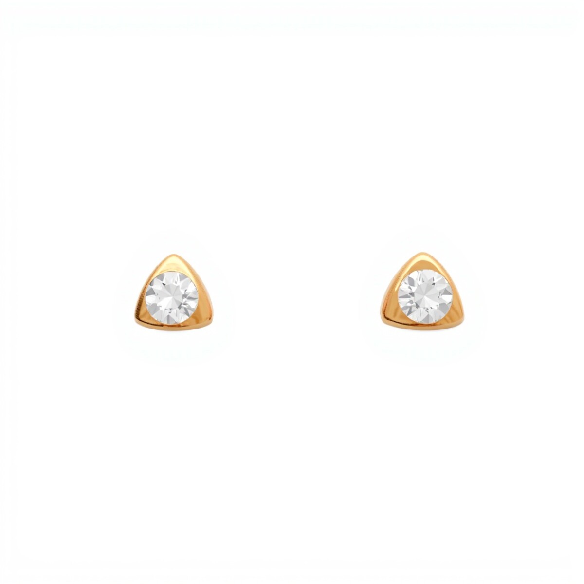 Caravanas Triangulo de luz oro- Oro bajo - Zirconia - CA8113 - conpiedra 