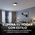 Plafón Led Techo 24 Cm Madera Luz Cálida 24W Moderno Nórdico Color Negro