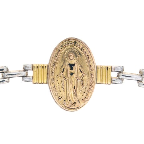 Pulsera de plata 925 y double en oro 18 ktes, MILAGROSA. Pulsera de plata 925 y double en oro 18 ktes, MILAGROSA.