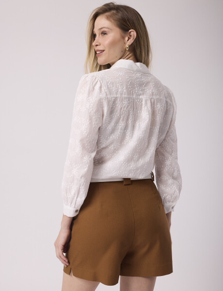 Short lino sastrero tostado