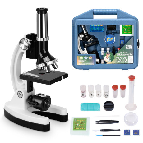 Set Microscopio Completo 1200x C/Valija Infantil Niño Esc003001