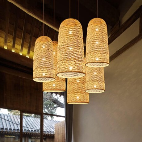 Lámpara Colgante de bambú natural, estilo rústico 70cm de altura 30cm de diámetro Lámpara Colgante de bambú natural, estilo rústico 70cm de altura 30cm de diámetro