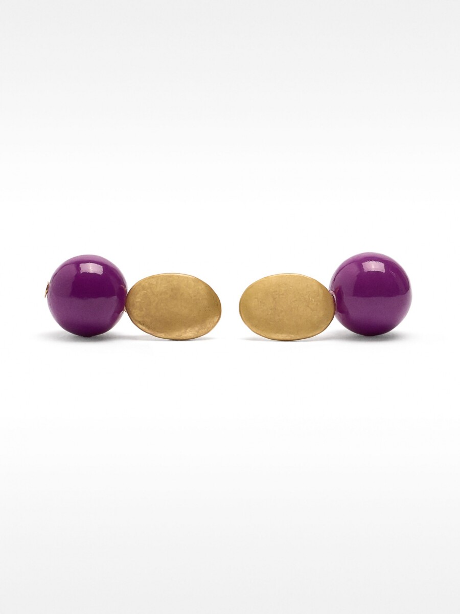 Pendientes Cortos Con Resina burdeos