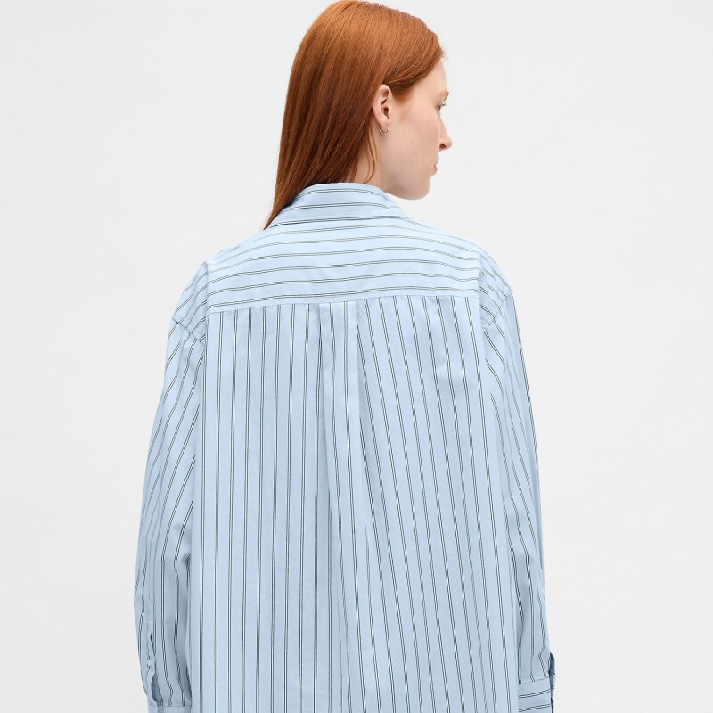THE BIG SHIRT - POPLIN STRIPES LIGHT BLUE STRIPE