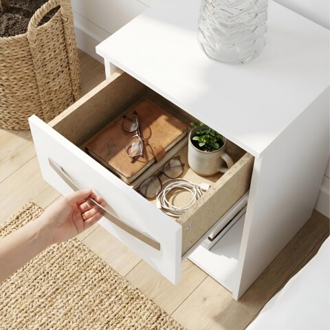 Respaldo de Sommier C/ 2 Mesas de Luz - MDP - BLANCO Respaldo de Sommier C/ 2 Mesas de Luz - MDP - BLANCO