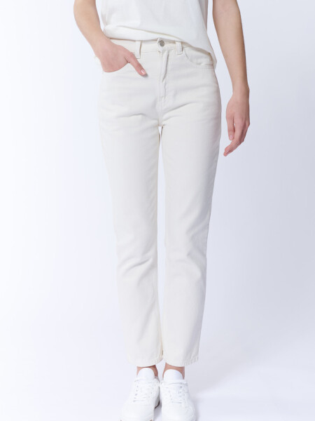 Pantalón jean recto clásico Crudo