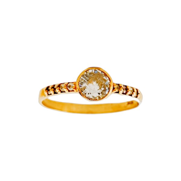 Anillo-Oro bajo-Piedra Zirconia-AN8030 conpiedra