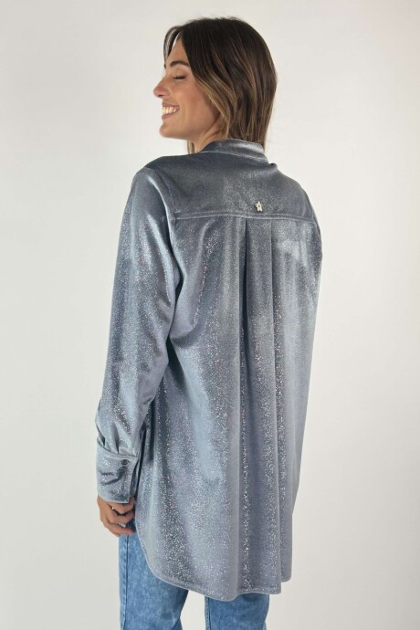CAMISA VELVET ORNELLA Gris Con Brillo