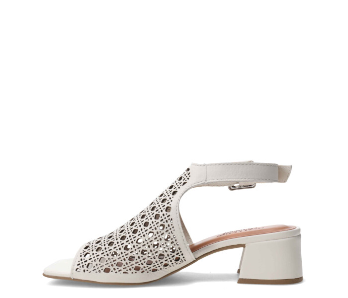 Sandalias de Mujer Bottero Calada con Taco Blanco