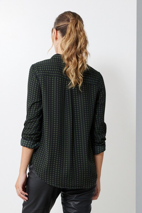 Camisa Crepe Printed NEGRO/VERDE