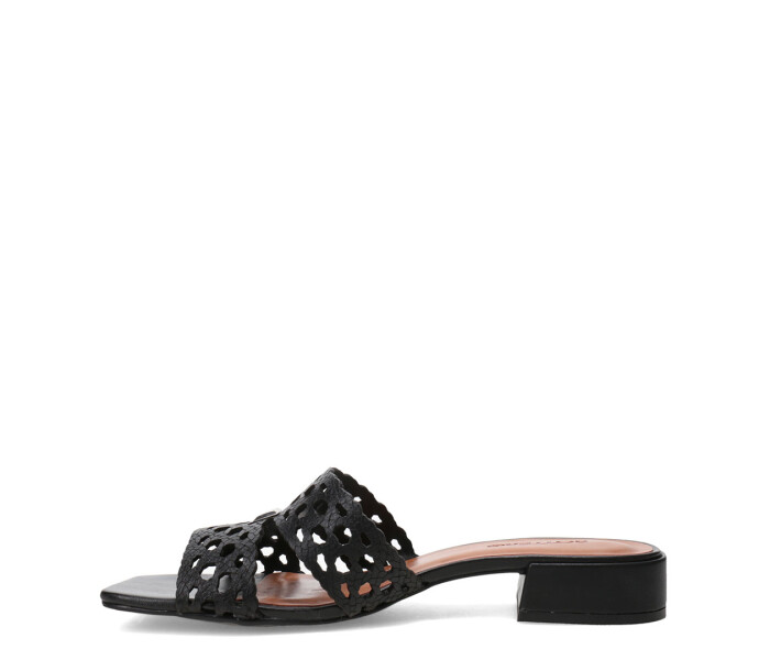 Sandalias de Mujer Bottero Cuero Calado Negro