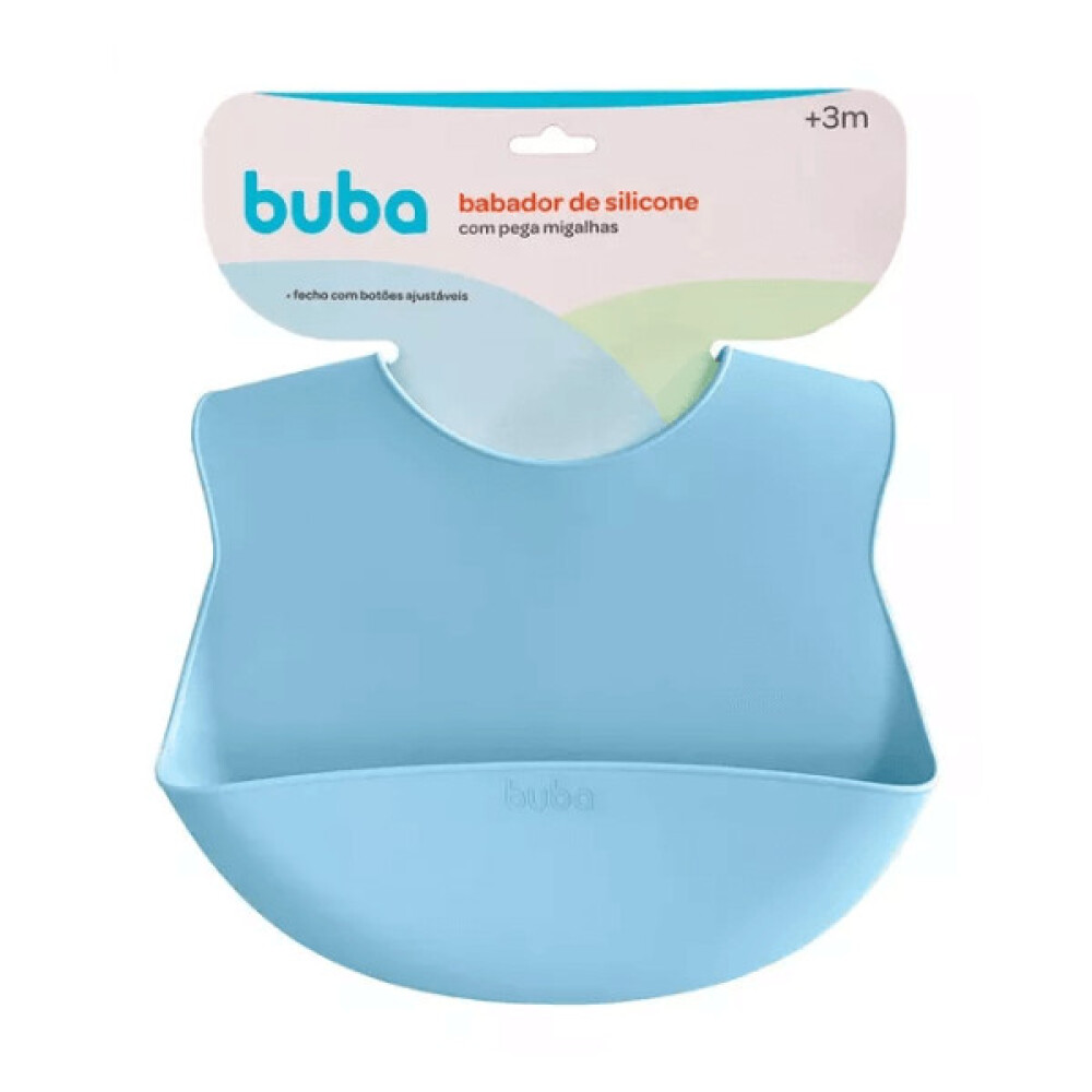 Babero silicona BUBA lisos celeste