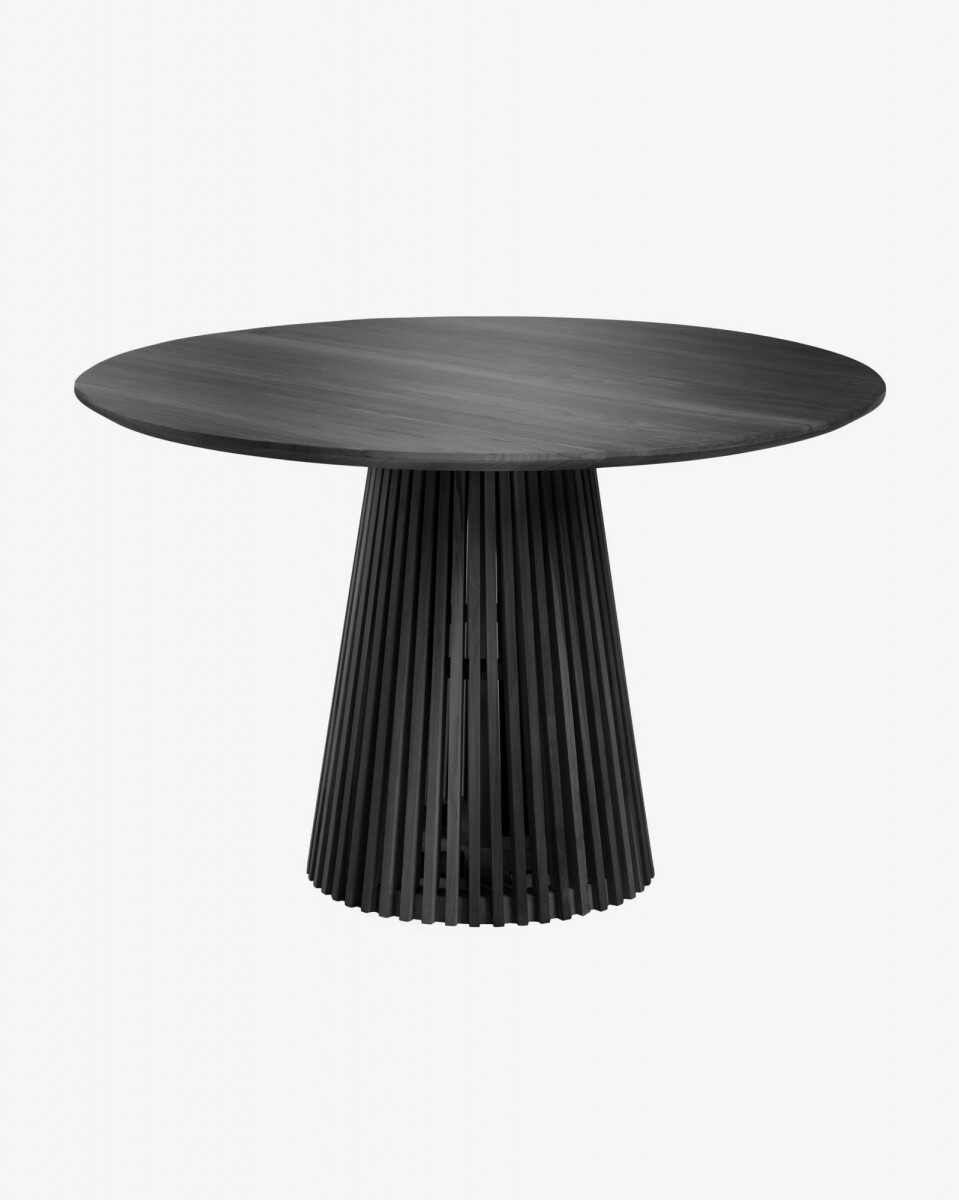 Mesa Jeanette madera maciza de mindi negro Ø 120 cm 