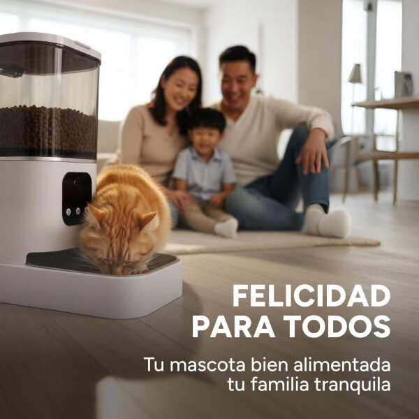Comedero Dispensador Automático Smart Wifi Camara Perro Gato Color Blanco Negro