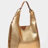 Bolso The Shopping En Cuero Graneado Metalizado Metalizado