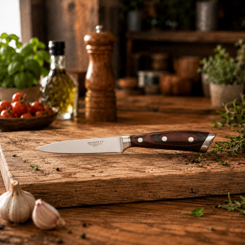 Cuchillo de Cocina Bugatti Ergo 12,5 cm Acero Mango de Madera Cuchillo de Cocina Bugatti Ergo 12,5 cm Acero Mango de Madera