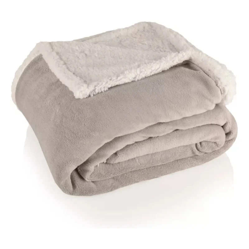Frazada Reversible Polar Corderito/sherpa Microfibra 180x200 - Gris Frazada Reversible Polar Corderito/sherpa Microfibra 180x200 - Gris