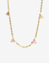 Collares Cortos Piedras Collar De Acero Dorado Con Piedra Natural - Dorado