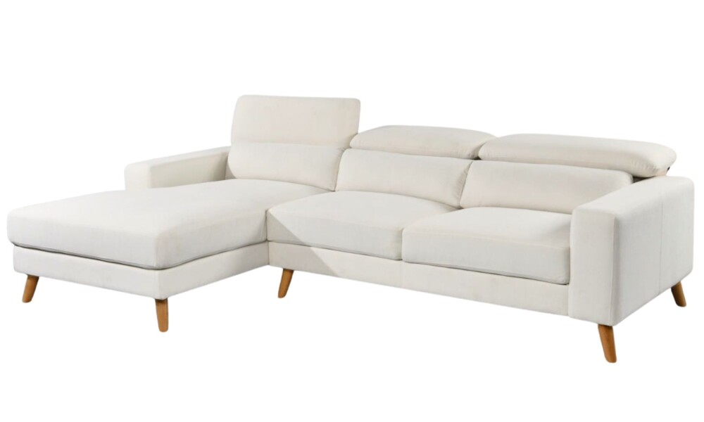 Sofá Chaise MILO en Tela Easy Clean Beige