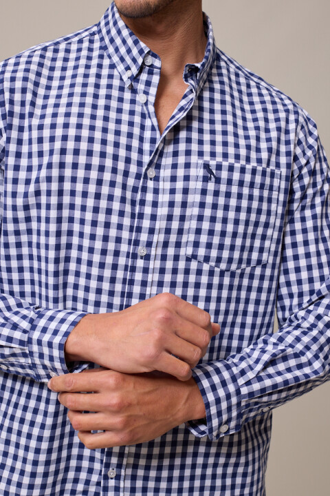 CAMISA M/C ROVIGO POLANCO Azul Cuadros