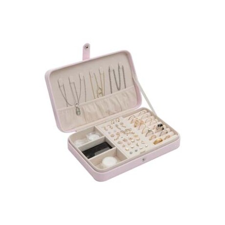 Joyero rectangular con botón 21 cm x 14,5 cm x 4,5 cm Blanco