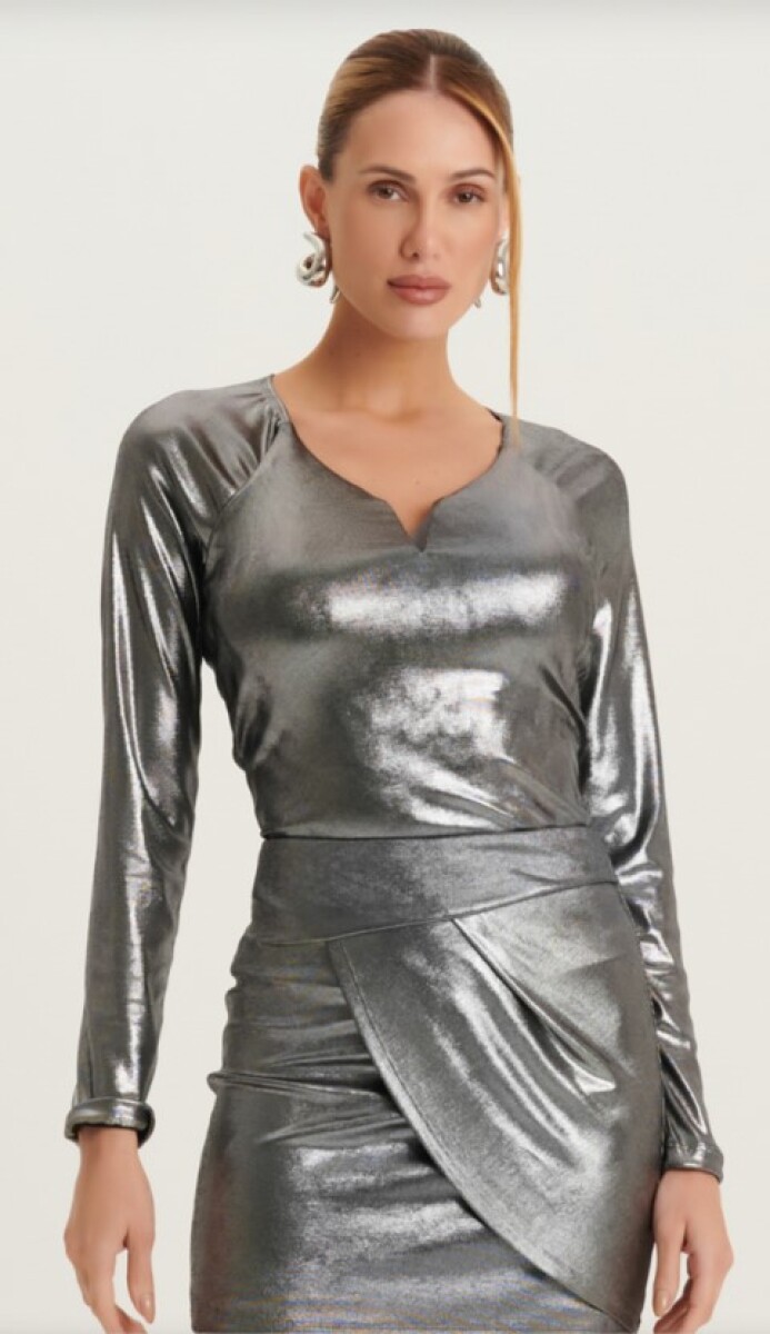 Blusa manga larga Frida - Plateado 