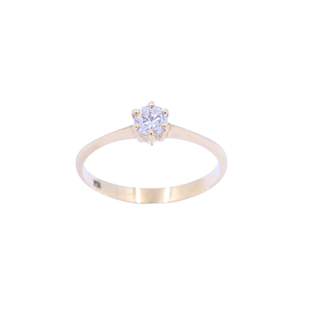 Anillo solitario oro 18 k amarillo y brillante engarce 6 puntas. Anillo solitario oro 18 k amarillo y brillante engarce 6 puntas.