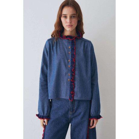 Blusa Swim Jean Crochet Azul