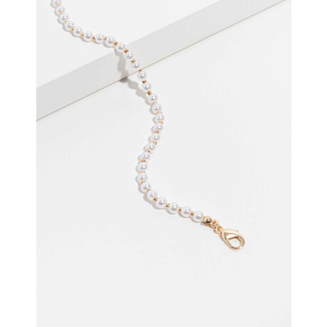 Pulsera Con Perlas Dorado