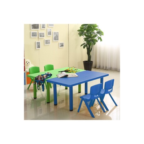 Mesa de plástico niños rectangular 120x60cm Azul