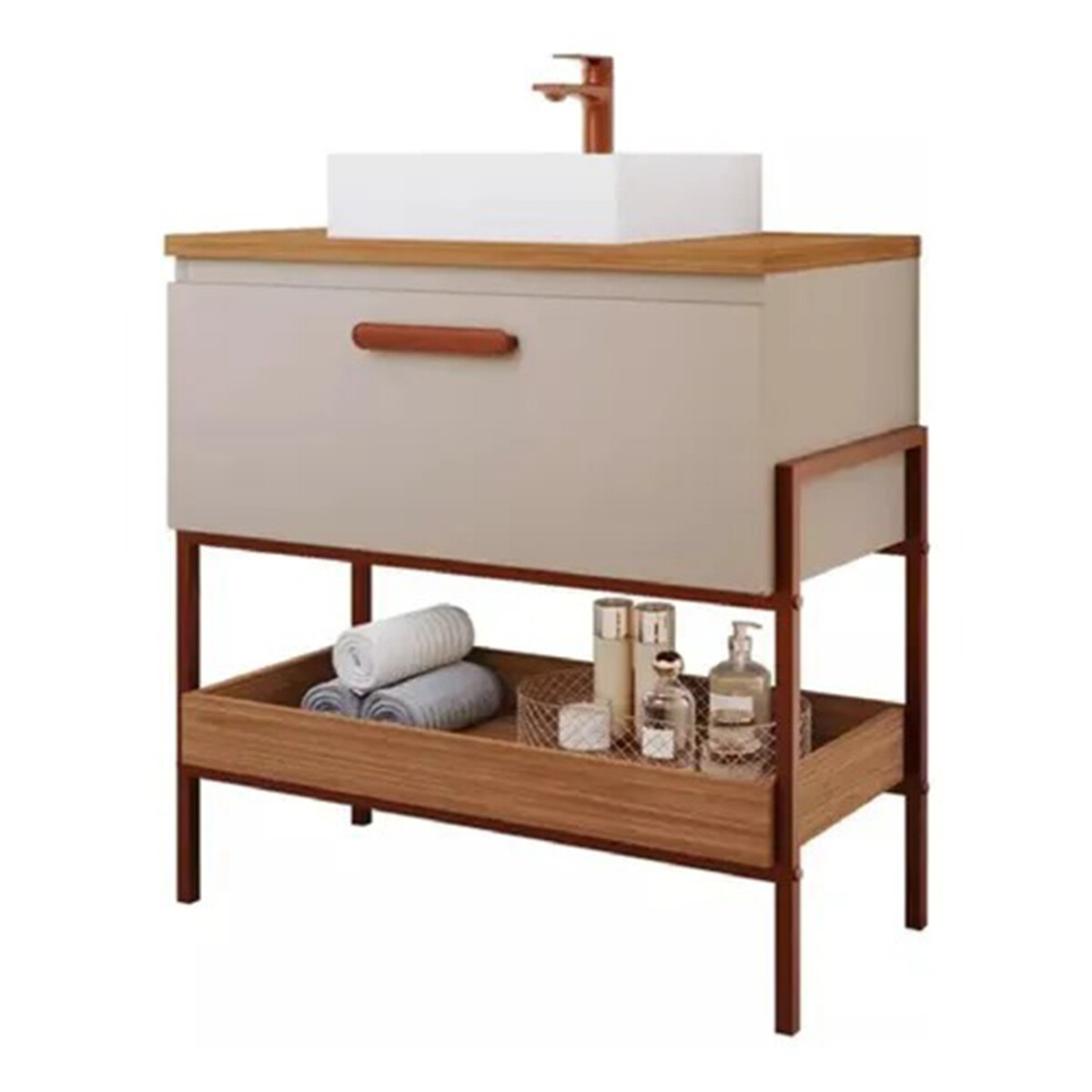 Arm Panama Port 80 Cm Desmontado Capuccino/freijo 