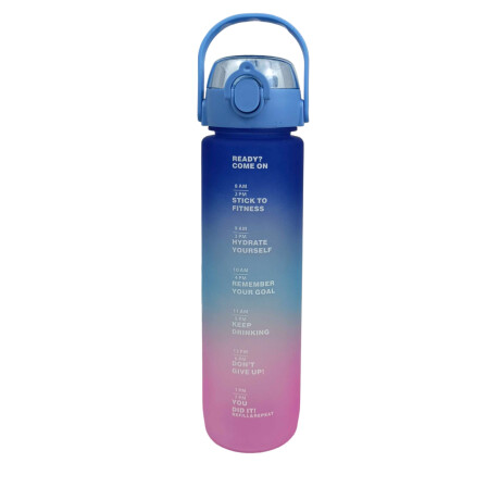 Botella Degradé Colores Fuertes Con Asa Azul