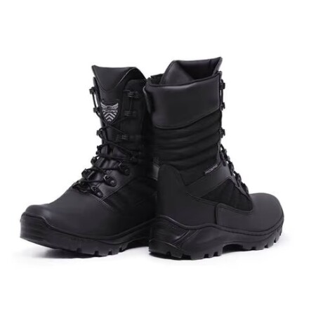 Bota táctica Acero Delta cuero legítimo Negro