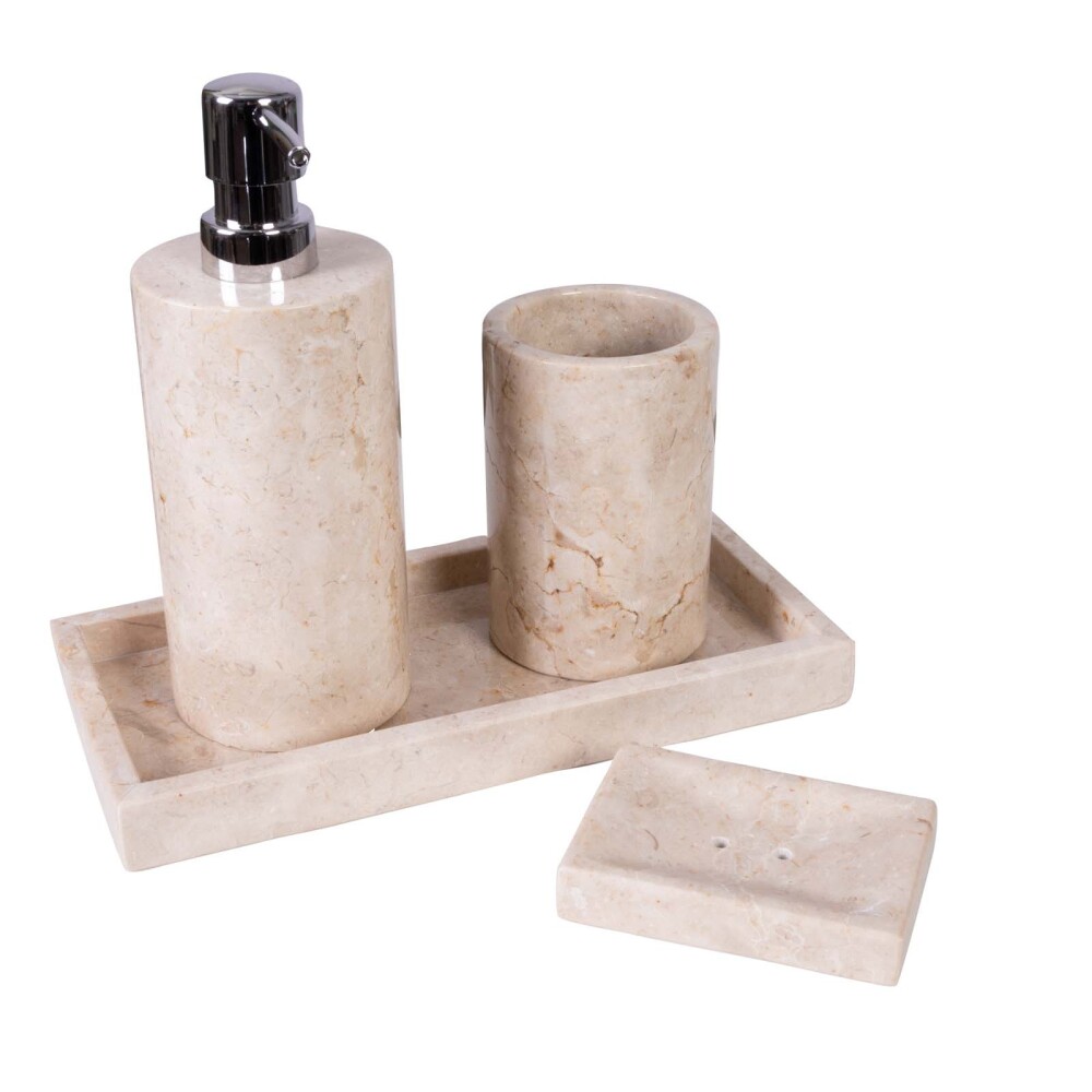 SET DE BAÑO PIEDRA MARMOL NATURAL-BEIGE MENIA
